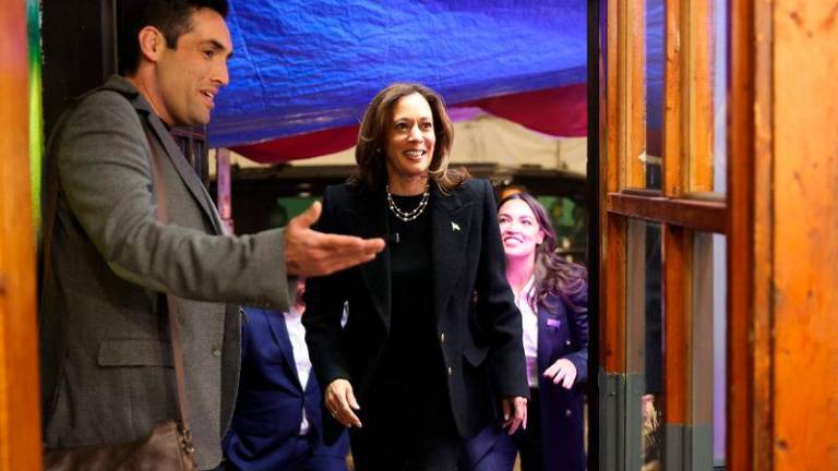 Democratic presidential nominee, U.S. Vice President Kamala Harris, visits Old San Juan Cafe on November 04, 2024 in Reading, Pennsylvania. AFPpix