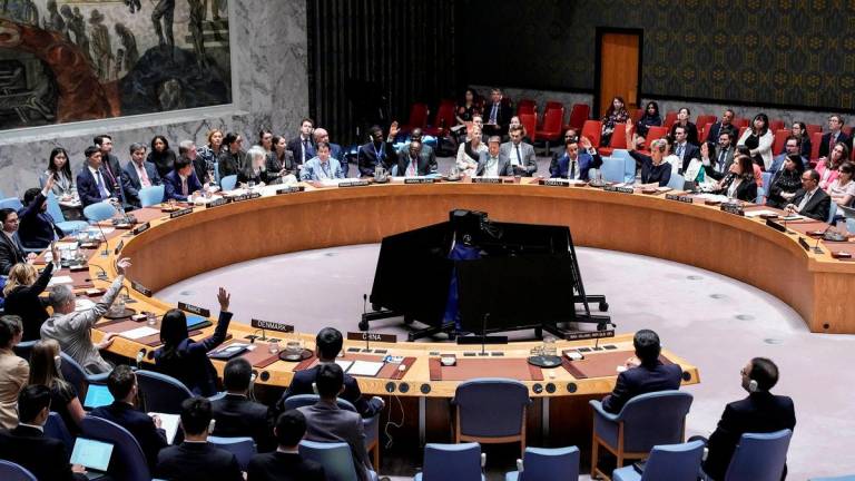 Members of the United Nations Security Council vote against a resolution by Russia and China to delay by six months the reimposition of sanctions on Iran during the 80th U.N. General Assembly in New York City, U.S., September 26, 2025. - REUTERSPIX