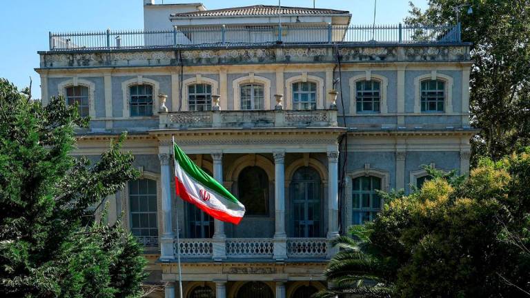 FILE PHOTO: General view of the Iranian Consulate where Iran holds nuclear talks with so-called E3 group of France, Britain and Germany, in Istanbul, Turkey, July 25, 2025. REUTERS/Dilara Senkaya/File Photo