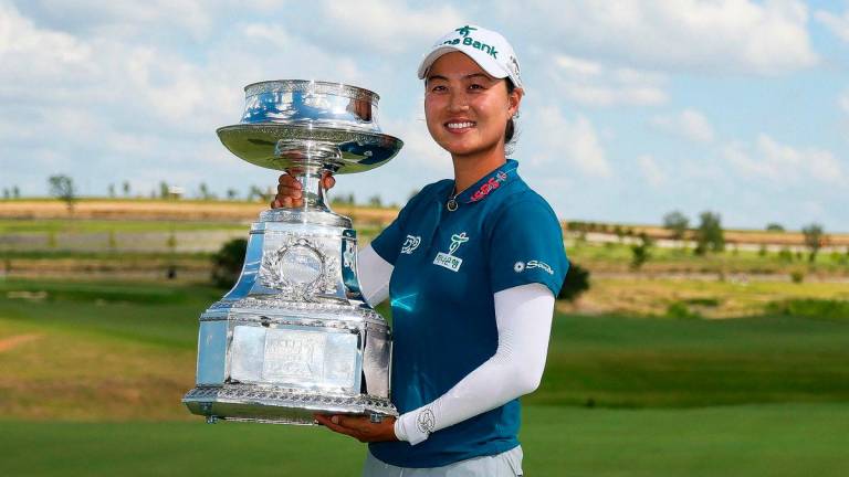 Minjee Lee of Australia poses with the trophy after winning the KPMG Women’s PGA Championship 2025 at Fields Ranch East at PGA Frisco on June 22, 2025 in Frisco, Texas - AFPpix