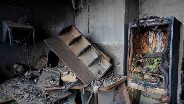 A damaged flat in a multi-storey residential building after a Russian drone attack in Odesa on June 28, 2025, amid the Russian invasion of Ukraine.