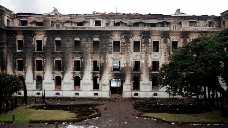 View of the Singha Durbar office complex that houses the Prime Minister’s office and other ministries burnt, following Monday’s deadly anti-corruption protests triggered by a social media ban, which was later lifted, in Kathmandu, Nepal. Pix for visual purposes. Reuterspix