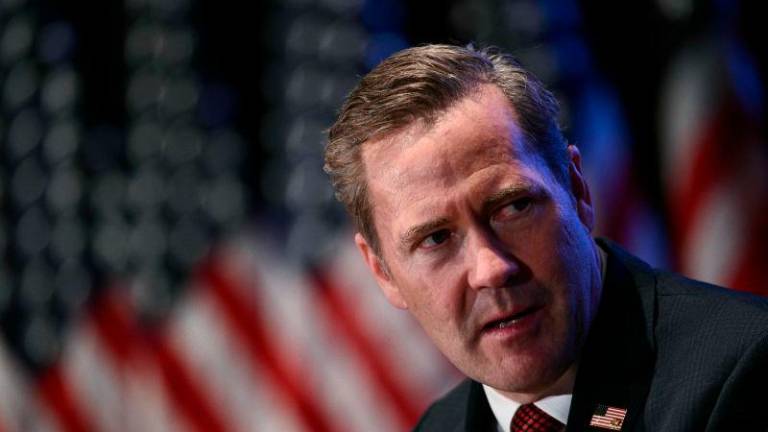 US National Security Advisor Mike Waltz speaks during the Hill &amp; Valley Forum at the US Capitol Visitor Center Auditorium in Washington, DC, on April 30, 2025. AFPpix