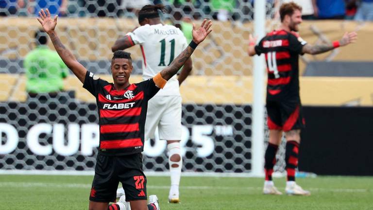 Flamengo’s Brazilian forward #27 Bruno Henrique celebrates after winning the FIFA Club World Cup 2025 Group D football match between Brazil’s CR Flamengo and England’s Chelsea at the Lincoln Financial Field stadium in Philadelphia on June 20, 2025. AFPpix