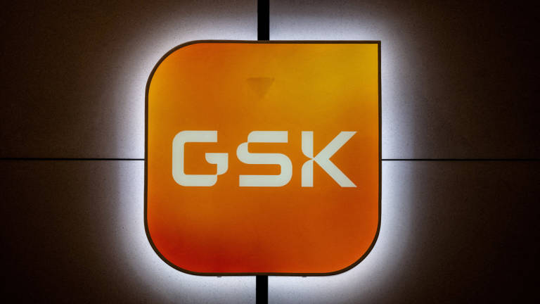 Signage is pictured in the main lobby of GSK offices in London, Britain, February 20, 2025. - REUTERS