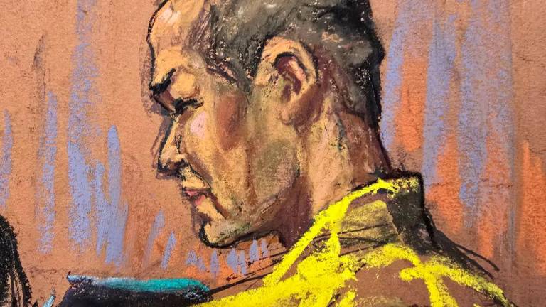 Do Kwon, a South Korean cryptocurrency executive charged with fraud, stands to plead guilty in front of U.S. District Judge Paul Engelmayer in New York City, New York, U.S., August 12, 2025 in this courtroom sketch. - REUTERSPIX