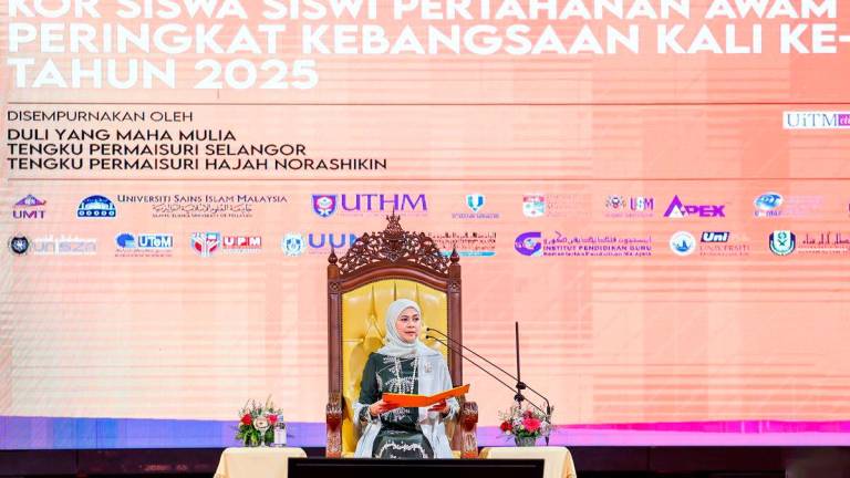 Tengku Permaisuri Selangor, Tengku Permaisuri Norashikin, berkenan berangkat ke Majlis Istiadat Pentauliahan Kor Siswa Siswi Pertahanan Awam (Kor Sispa) Peringkat Kebangsaan 2025 di Dewan Agong Tuanku Canselor, Universiti Teknologi MARA (UiTM), hari ini- BERNAMA