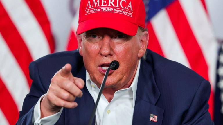 U.S. President Donald Trump gestures as he speaks during the opening of a temporary migrant detention center informally known as Alligator Alcatraz in Ochopee, Florida, U.S., July 1, 2025. - REUTERSPIX