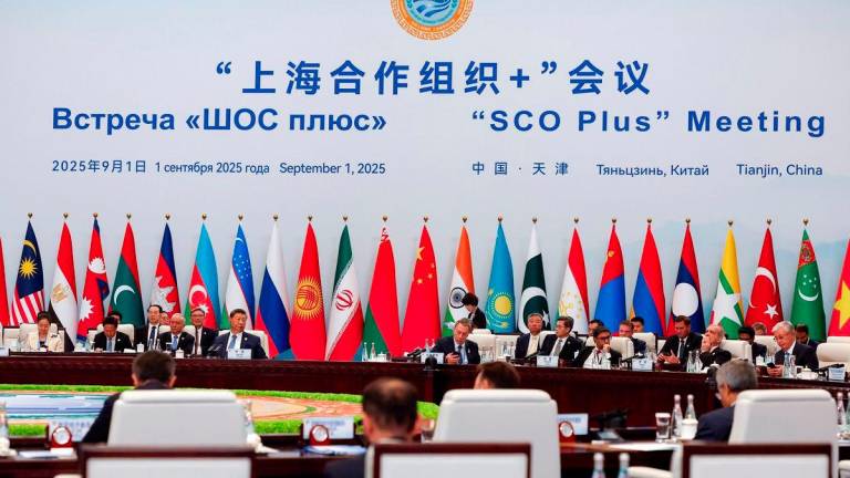 Prime Minister Datuk Seri Anwar Ibrahim spoke during the Shanghai Cooperation Organisation (SCO) Plus 2025 meeting at Tianjin Meijiang Convention Centre - BERNAMAPIX