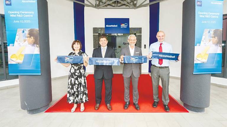 From left: Nguyen, AkzoNobel business director global decorative paints &amp; exco member Daniel Campos, Muhammad Azmi, and Jefferson.
