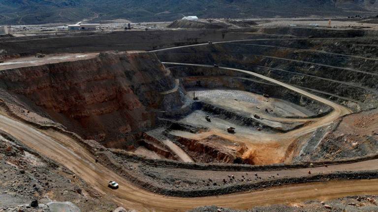 A view of the MP Materials rare earth open-pit mine in Mountain Pass, California, U.S. January 30, 2020. Picture taken January 30, 2020. - REUTERSPIX