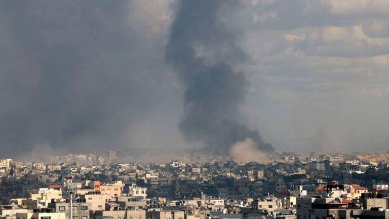 Gaza City shows smoke billowing after an Israeli strike in the north of the Palestinian territory - AFPpix