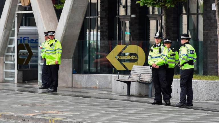 Doyle has been remanded in custody and will appear before Liverpool Magistrates’ Court on May 30. (Photo by PETER POWELL / AFP)