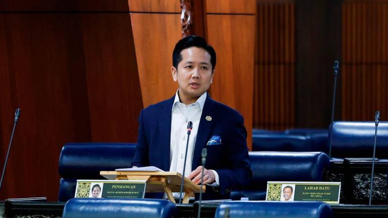 Deputy Minister of Agriculture and Food Security, Datuk Arthur Joseph Kurup, during the oral question-and-answer session at the Second Meeting of the Fourth Session of the 15th Parliament in the Dewan Rakyat at the Parliament Building yesterday. – BERNAMA