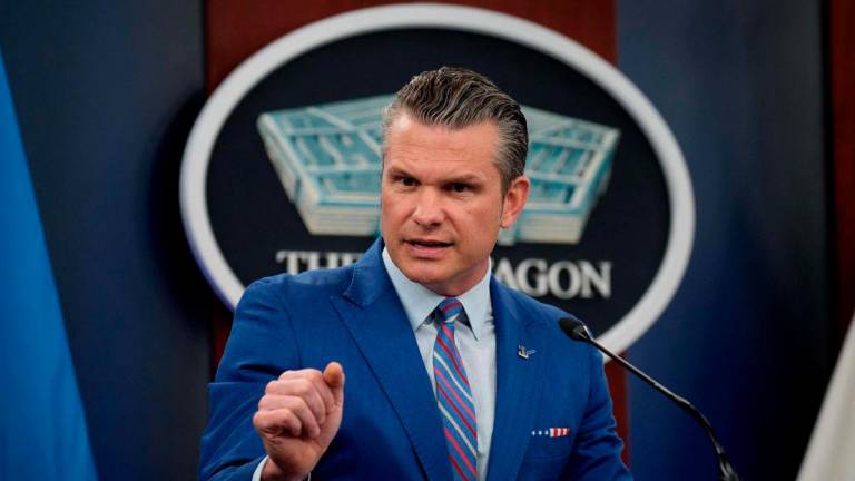 U.S. Defense Secretary Pete Hegseth speaks during a news conference at the Pentagon on June 26, 2025 in Arlington, Virginia. (Photo by Andrew Harnik / GETTY IMAGES NORTH AMERICA / AFP)