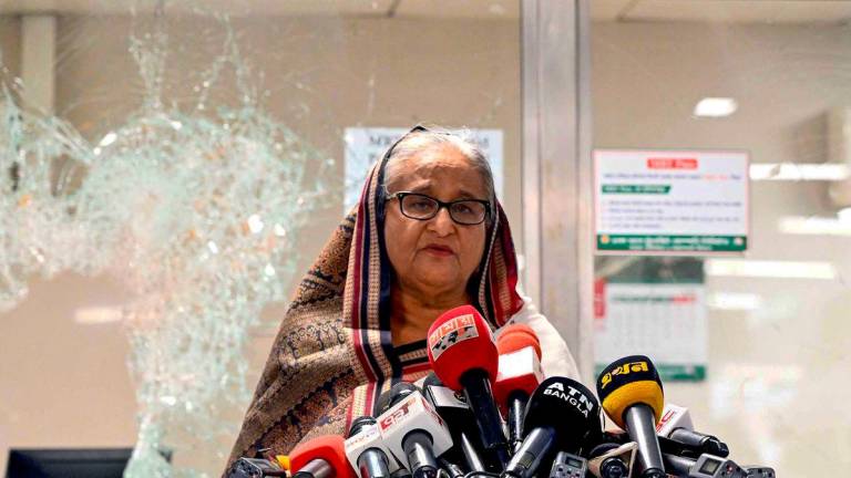 Bangladesh’s fugitive ex-prime minister Sheikh Hasina - Photo by AFP