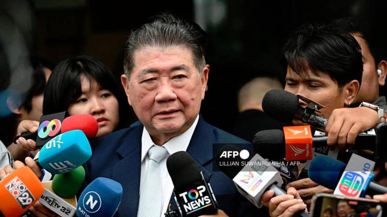 Thailand new acting Prime minister Phumtham Wechayachai speaks to media after a cabinet meeting at Government House in Bangkok on July 3, 2025. - AFPpix