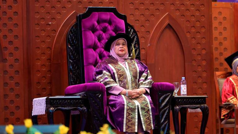 Deputy Minister of Rural and Regional Development Datuk Rubiah Wang attends the 21st Convocation Ceremony of the Malaysian University College of Agroscience at the Tuanku Canselor Hall, Universiti Sains Islam Malaysia (USIM), today. – BERNAMA