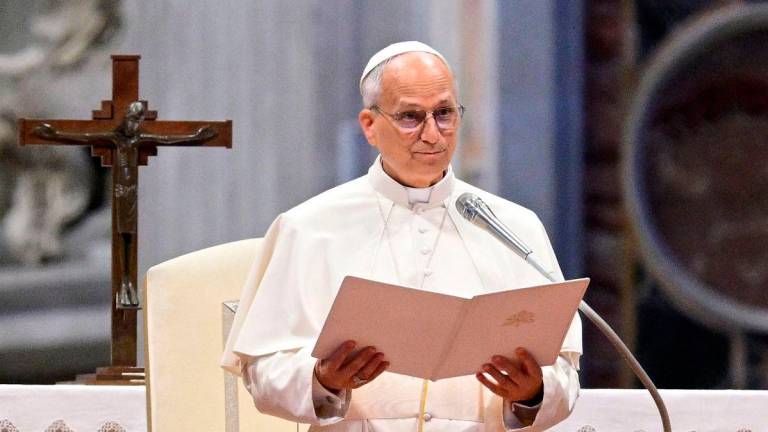 Pope Leo XIV leads a meditation in St Peter’s basilica as part of the Jubilee of Seminarians in The Vatican on June 24, 2025. (Photo by Tiziana FABI / AFP)