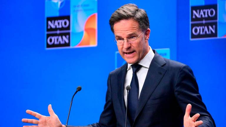 NATO Secretary General Mark Rutte addresses a press conference a day prior to a meeting of The North Atlantic Treaty Organisation (NATO) in The Hague, on June 23, 2025. (Photo by JOHN THYS / AFP)