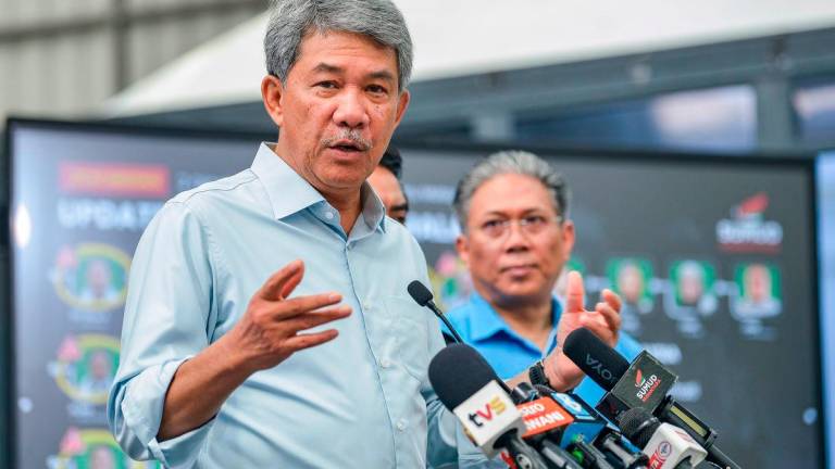 Foreign Minister Datuk Seri Mohamad Hassan during a press conference on the latest developments concerning the 23 Malaysian participants of the Global Sumud Flotilla (GSF) currently detained by Israel, at the Sumud Nusantara Command Centre (SNCC) today. – BERNAMA