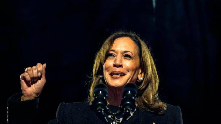 Democratic presidential nominee, U.S. Vice President Kamala Harris speaks during the closing rally of her campaign - AFPpix