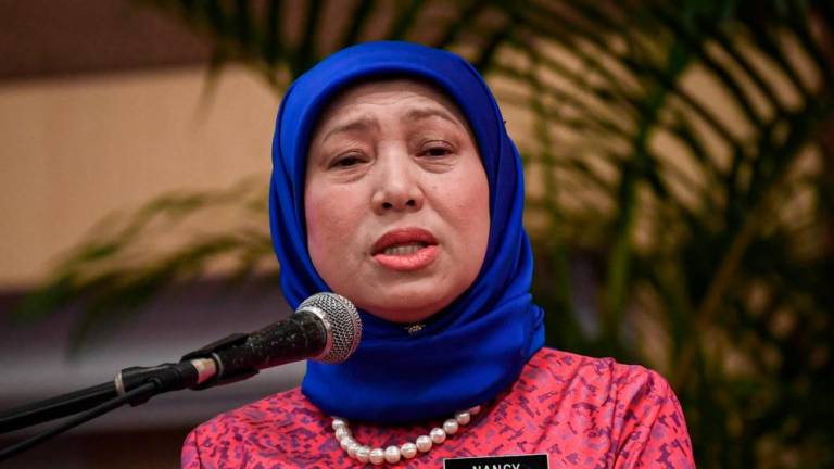 Menteri Pembangunan Wanita, Keluarga dan Masyarakat Datuk Seri Nancy Shukri - fotoBERNAMA