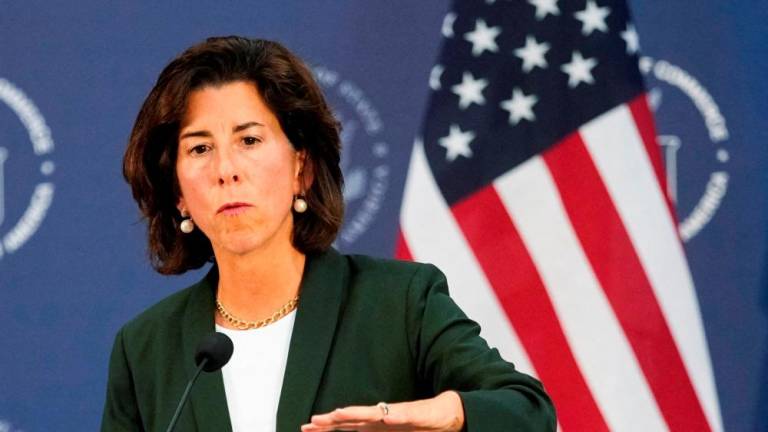 Raimondo says she is pushing leading edge chips companies ‘to do more for less’ in order to fund more projects. – Reuterspic