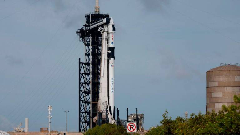 The SpaceX Falcon 9 rocket stands on launch pad 39A of NASA’s Kennedy Space Center on March 02, 2024 in Cape Canaveral, Florida/AFPPix