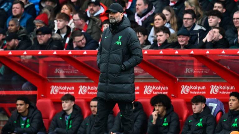 Liverpool’s German manager Jurgen Klopp attends the English Premier League football match between Nottingham Forest and Liverpool at The City Ground in Nottingham, central England, on March 2, 2024/AFPPix