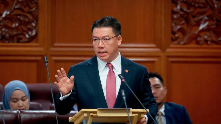 Minister of Housing and Local Government, Nga Kor Ming, during the Second Meeting of the Fourth Session of the 15th Parliament at the Dewan Negara sitting in the Parliament Building today. – BERNAMA