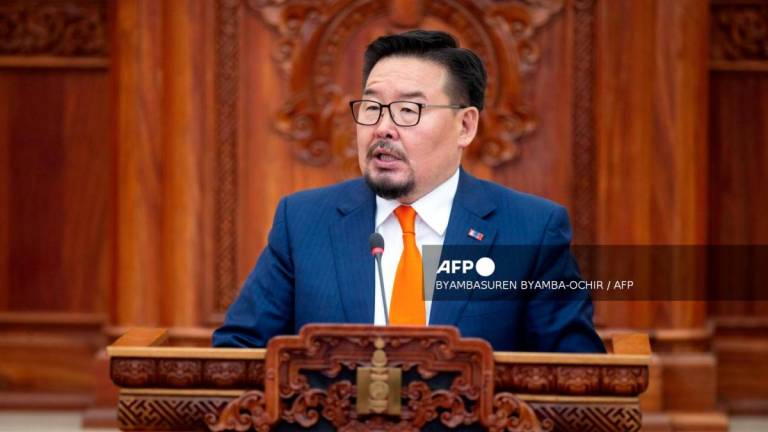 New Mongolian Prime Minister Gombojav Zandanshatar speaks after a vote in parliament in Ulaanbaatar, the capital of Mongolia on June 13, 2025. - AFPPIX