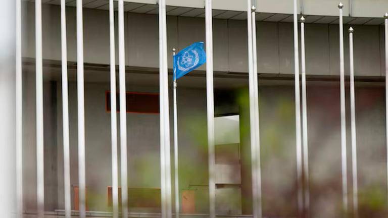 An IAEA flag flutters in front of the agency’s headquarters in Vienna, Austria, June 16, 2025. REUTERS/Elisabeth Mandl