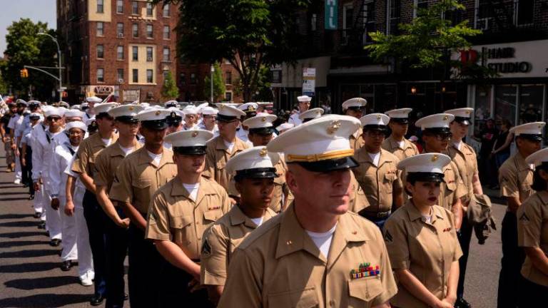 FiILEpix: US sailors and Marines march during the 156th Brooklyn’s Memorial Day Parade in the Brooklyn borough of New York City on May 29, 2023. AFPpix