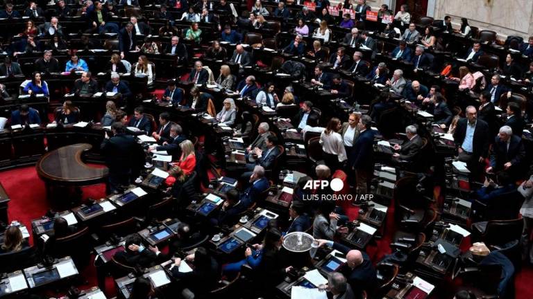 Deputies debate President Javier Milei's veto of bills to raise pensions and disability emergency during a session at the National Congress in Buenos Aires on August 20, 2025. - AFP