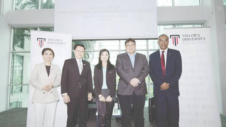 From left: Tehmina, Aaron, Dr Lee, Prof Leong and Prof Thomas at the forum, where the urgent need for healthcare professionals in several critical areas was discussed.