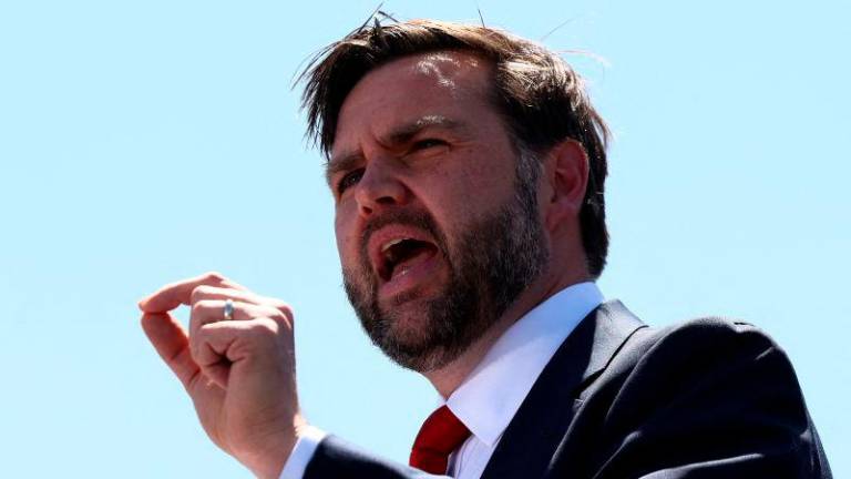 U.S. Vice President JD Vance speaks, during a tour of Nucor Steel Berkeley in Huger, South Carolina, U.S., May 1, 2025. REUTERSpix