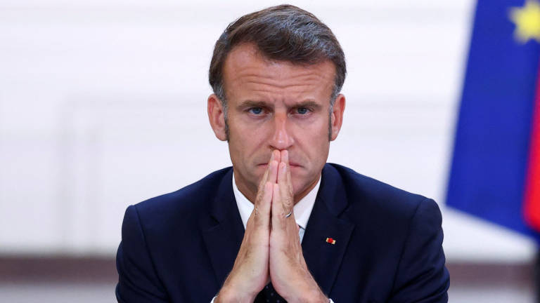 French President Emmanuel Macron attends a meeting with New Caledonia’s elected officials and state representatives who have concluded a historic agreement allowing the creation of a “State of New Caledonia” within the French Republic, at the Elysee Palace in Paris, France, July 12, 2025. - REUTERS