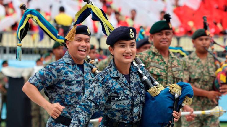 Participants of the 2025 National Day parade comprise 83 contingents involving over 13,000 participants, 515 assets, 116 animals, and 78 vehicles during the rehearsal session at Dataran Putrajaya today. - BERNAMA