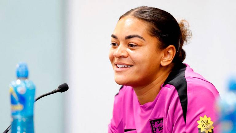 England’s Jess Carter during the press conference Action Images via Reuters/Peter Cziborra/File Photo