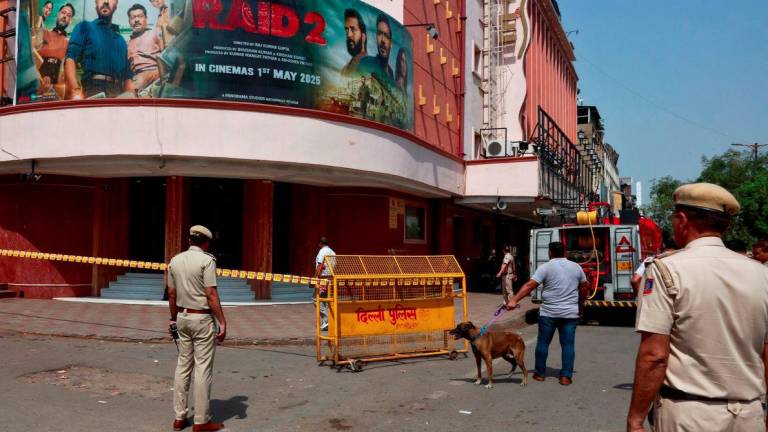 Members of the police participate in a security mock drill in front of a cinema hall in New Delhi, India, May 12, 2025. - REUTERSPIX