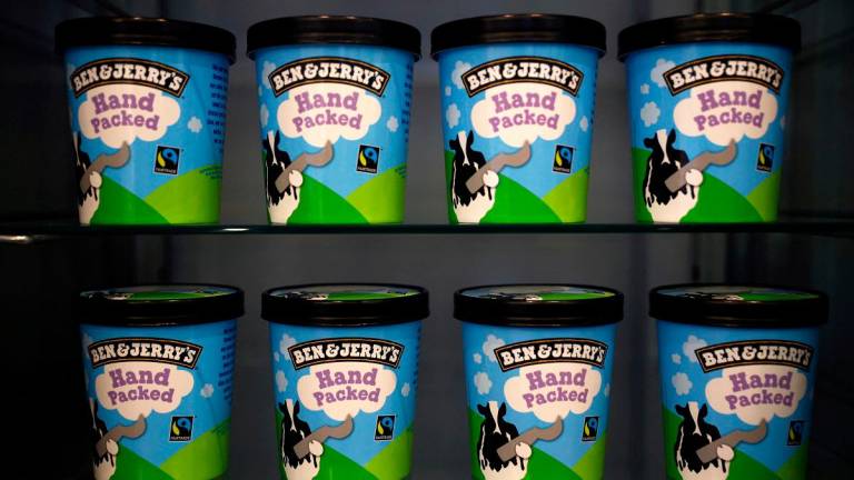 Ice creams of Ben &amp; Jerry’s, a Unilever brand, are seen at their shop in London, Britain. - REUTERS/Hannah McKay/File Photo