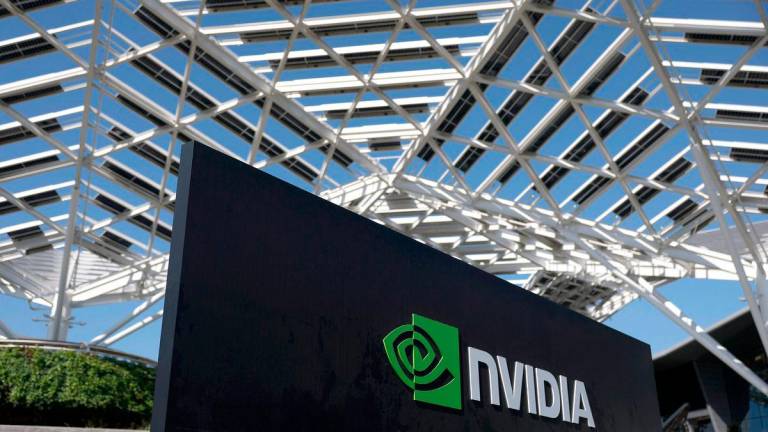 A sign is posted in front of Nvidia headquarters on August 27, 2025 in Santa Clara, California. Chip maker Nvidia will report second-quarter earnings today after the closing bell. Justin Sullivan/Getty Images/AFP (Photo by JUSTIN SULLIVAN / GETTY IMAGES NORTH AMERICA / AFP)