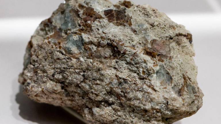 A sample of bastnaesite ore, a mineral used in the rare earth industry to extract elements such as cerium, lanthanum, and neodymium, is displayed at the Geological Museum of China in Beijing, China, October 14, 2025. - REUTERSPIX