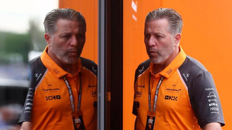 McLaren chief executive Zak Brown arrives ahead of practice REUTERS/Jakub Porzycki
