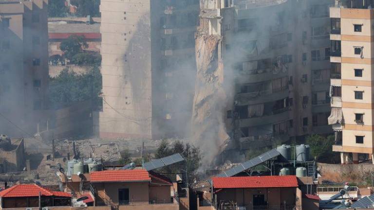 A view shows buildings damaged in yesterday's Israeli airstrikes, amid ongoing hostilities between Hezbollah and Israeli forces, in Beirut’s southern suburbs, Lebanon October 24, 2024. - REUTERSPIX