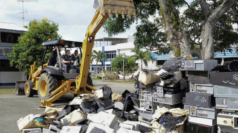 Police destroy almost RM1m worth of gambling machines