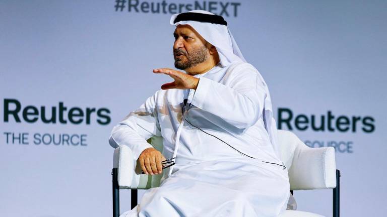 Diplomatic advisor to the United Arab Emirates President Anwar Gargash speaks at the Reuters NEXT Gulf Summit, in Abu Dhabi, United Arab Emirates, October 22, 2025. - REUTERS/Rula Rouhana