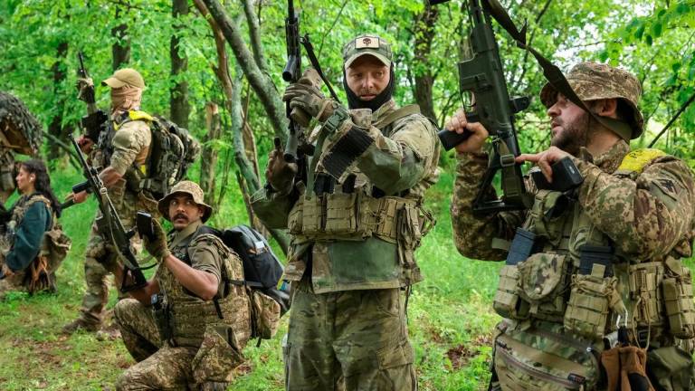 Foreign service members of 13th Operative Purpose Brigade ‘Khartiia’ of the National Guard of Ukraine attend an exercise, amid Russia’s attack on Ukraine, in Kharkiv region May 20, 2025. REUTERSpix
