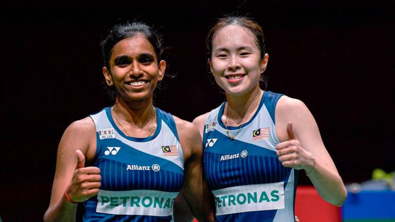 National women’s doubles badminton pair Pearly Tan and M. Thinaah - Photo by BERNAMA